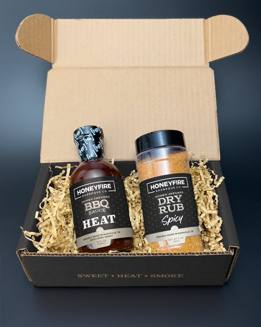 HoneyFire “Spicy & Heat” BBQ Sauce & Dry Rub Gift Set