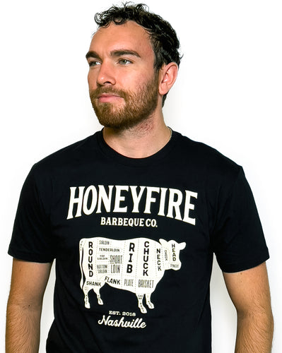 This butcher cuts graphic tee is the ideal fit for barbeque enthusiasts who know their beef.
