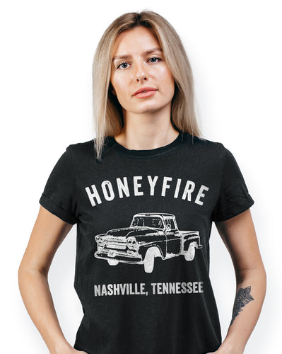 Show your love for a classic pickup — and HoneyFire — with our awesome distressed truck shirt. 